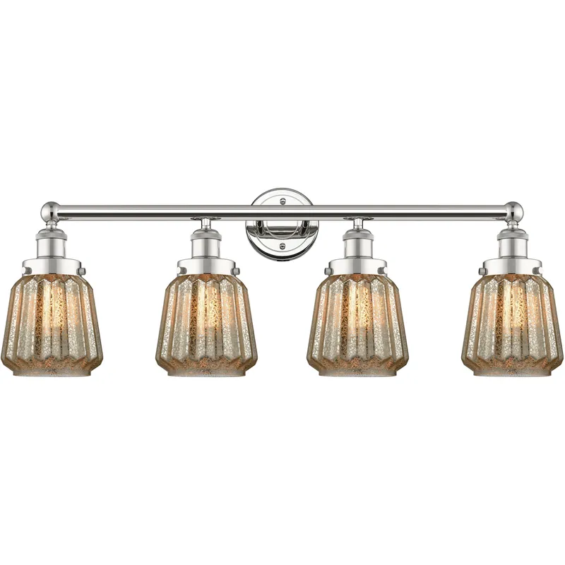 Chatham 4 Light 33.5 inch Polished Nickel Bath Vanity Light Wall Light in Mercury