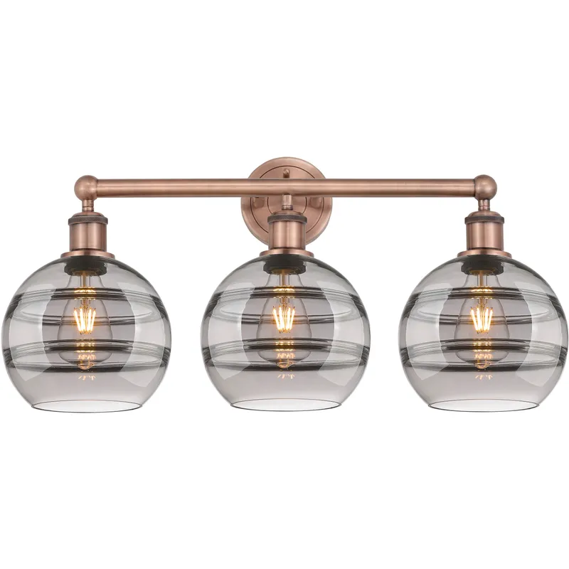 Edison Rochester 3 Light 26 inch Antique Copper Bath Vanity Light Wall Light