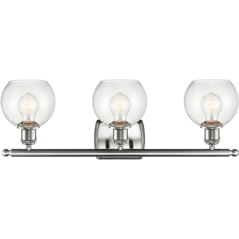 Ballston Athens LED 26 inch Brushed Satin Nickel Bath Vanity Light Wall Light in Seedy Glass