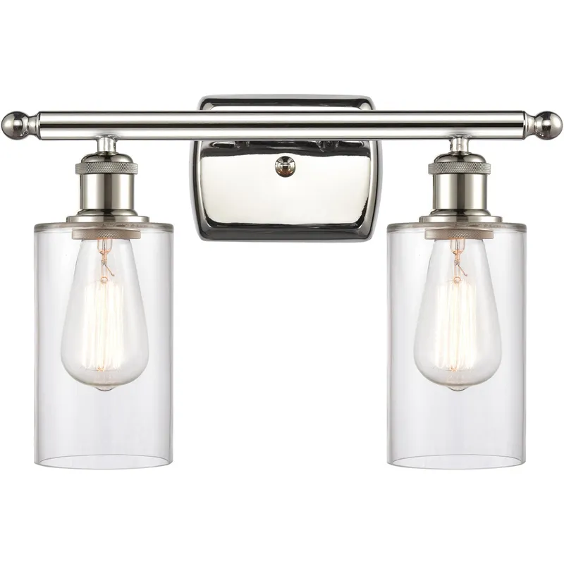 Ballston Clymer LED 16 inch Polished Nickel Bath Vanity Light Wall Light in Clear Glass, Ballston