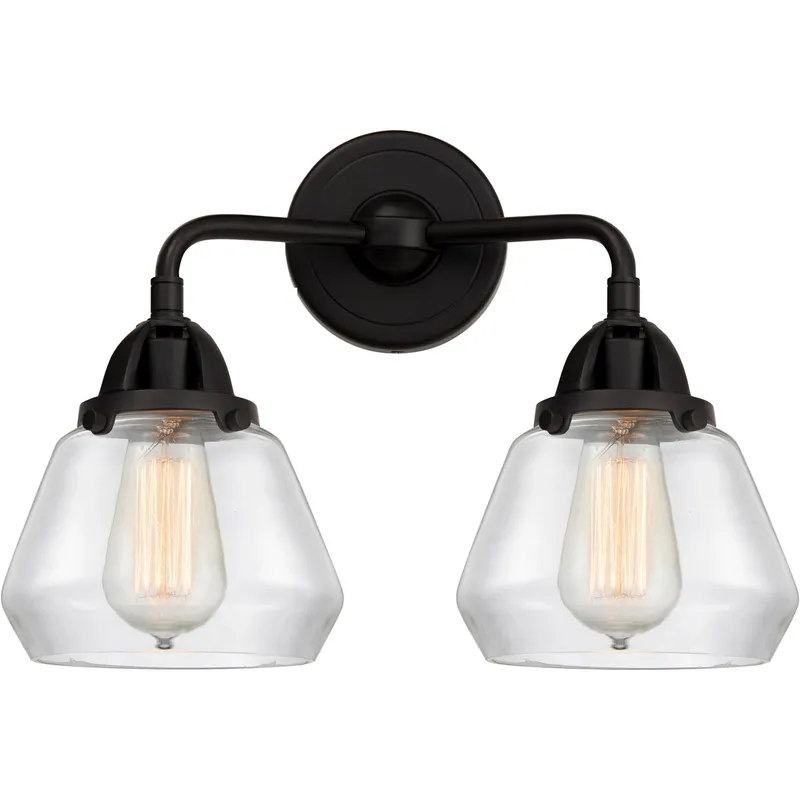Nouveau 2 Fulton LED 14.75 inch Matte Black Bath Vanity Light Wall Light in Clear Glass