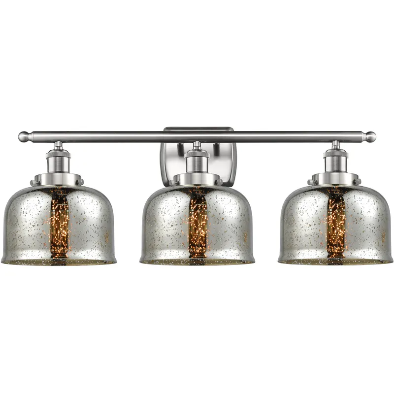 Ballston Bell LED 26 inch Brushed Satin Nickel Bath Vanity Light Wall Light in Silver Plated Mercury Glass