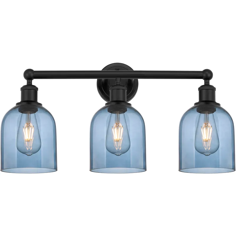 Edison Bella 3 Light 23.5 inch Matte Black Bath Vanity Light Wall Light