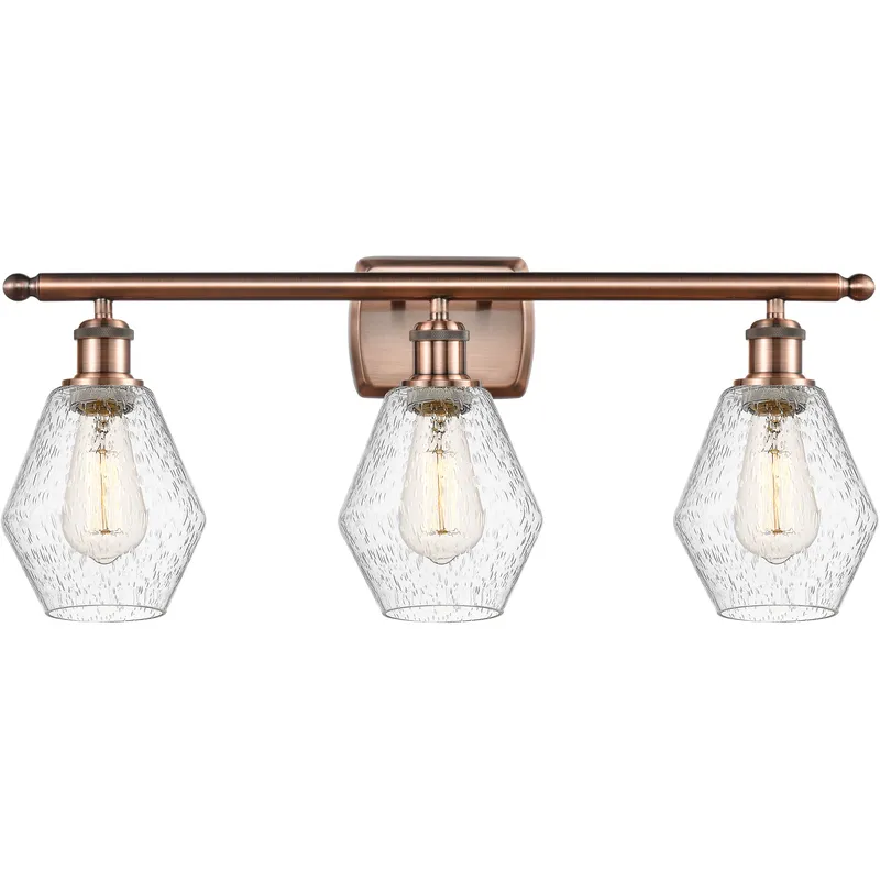 Ballston Cindyrella LED 26 inch Antique Copper Bath Vanity Light Wall Light in Seedy Glass