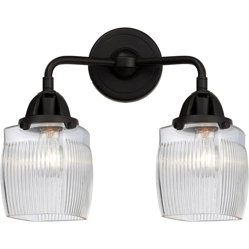 Nouveau 2 Colton 2 Light 14 inch Matte Black Bath Vanity Light Wall Light