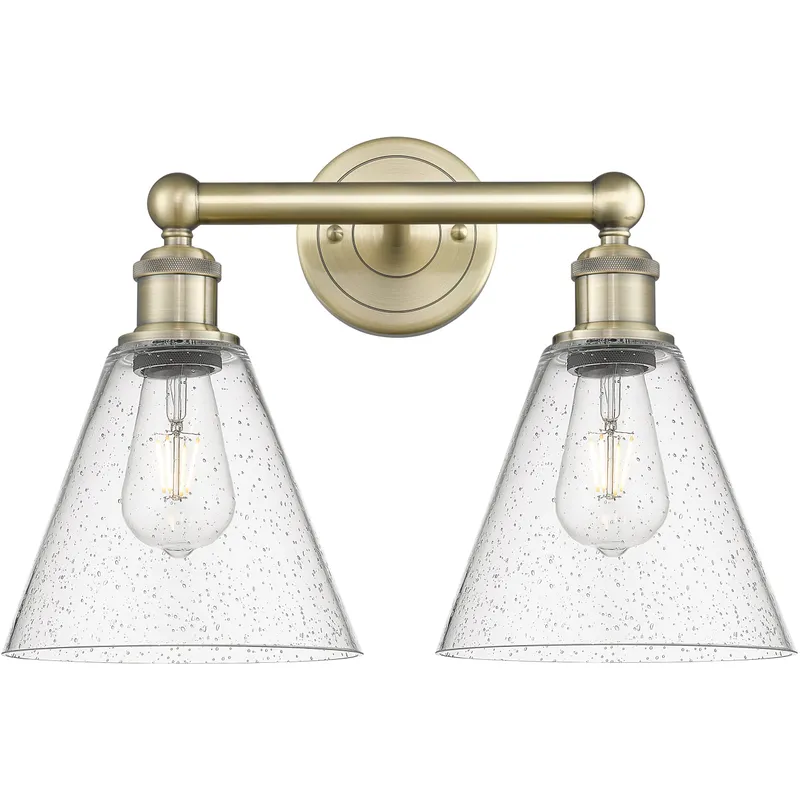Berkshire 2 Light 17 inch Antique Brass Bath Vanity Light Wall Light in Seedy