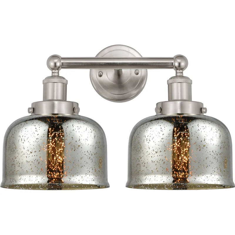 Bell 2 Light 15.5 inch Brushed Satin Nickel Bath Vanity Light Wall Light
