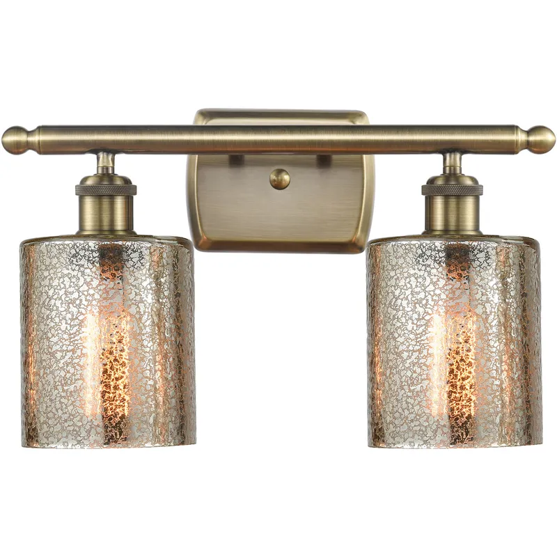 Ballston Cobbleskill LED 16 inch Antique Brass Bath Vanity Light Wall Light in Mercury Glass, Ballston