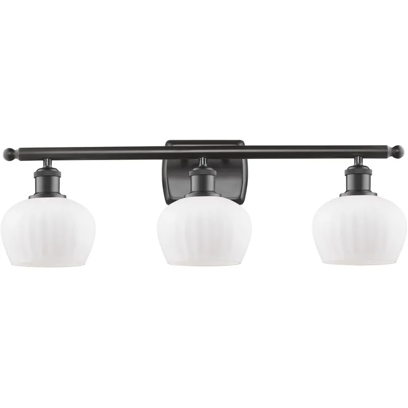 Ballston Fenton LED 26 inch Oil Rubbed Bronze Bath Vanity Light Wall Light in Matte White Glass, Ballston