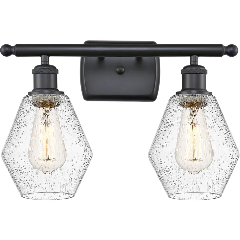 Ballston Cindyrella LED 16 inch Matte Black Bath Vanity Light Wall Light in Seedy Glass