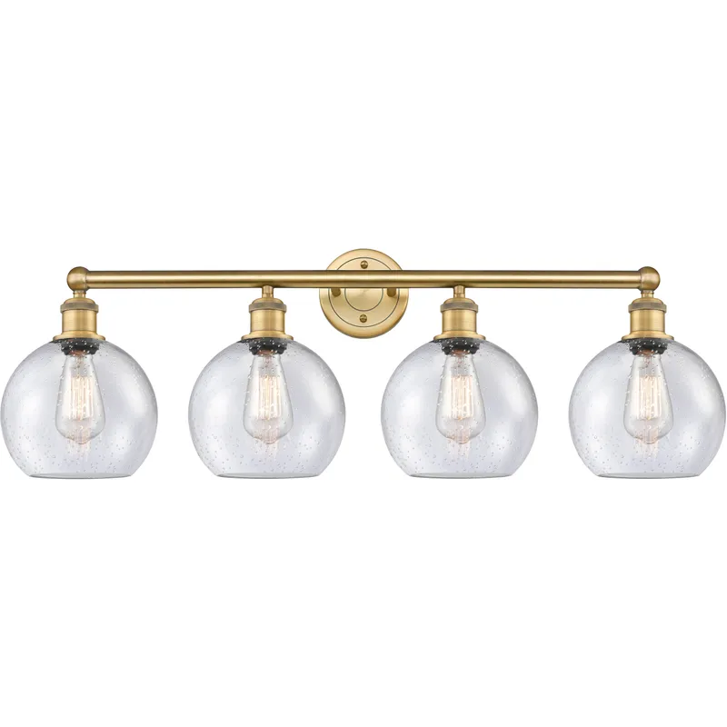 Athens 4 Light 35 inch Brushed Brass Bath Vanity Light Wall Light in Seedy