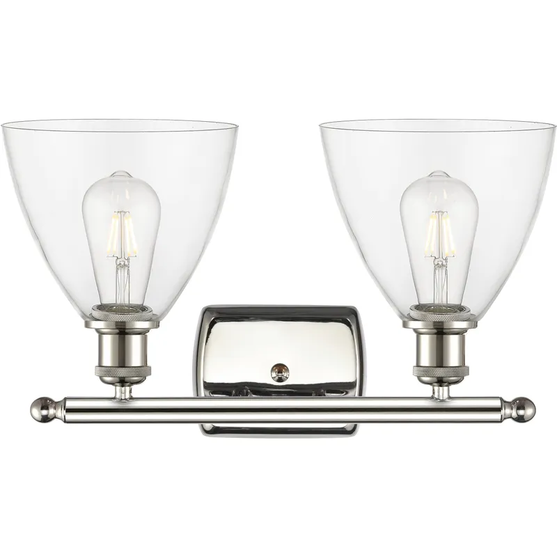 Ballston Ballston Dome LED 18 inch Polished Nickel Bath Vanity Light Wall Light in Clear Glass