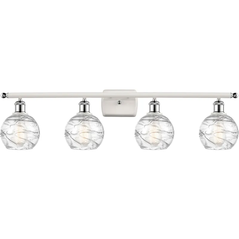 Ballston Small Deco Swirl LED 36 inch White and Polished Chrome Bath Vanity Light Wall Light, Ballston