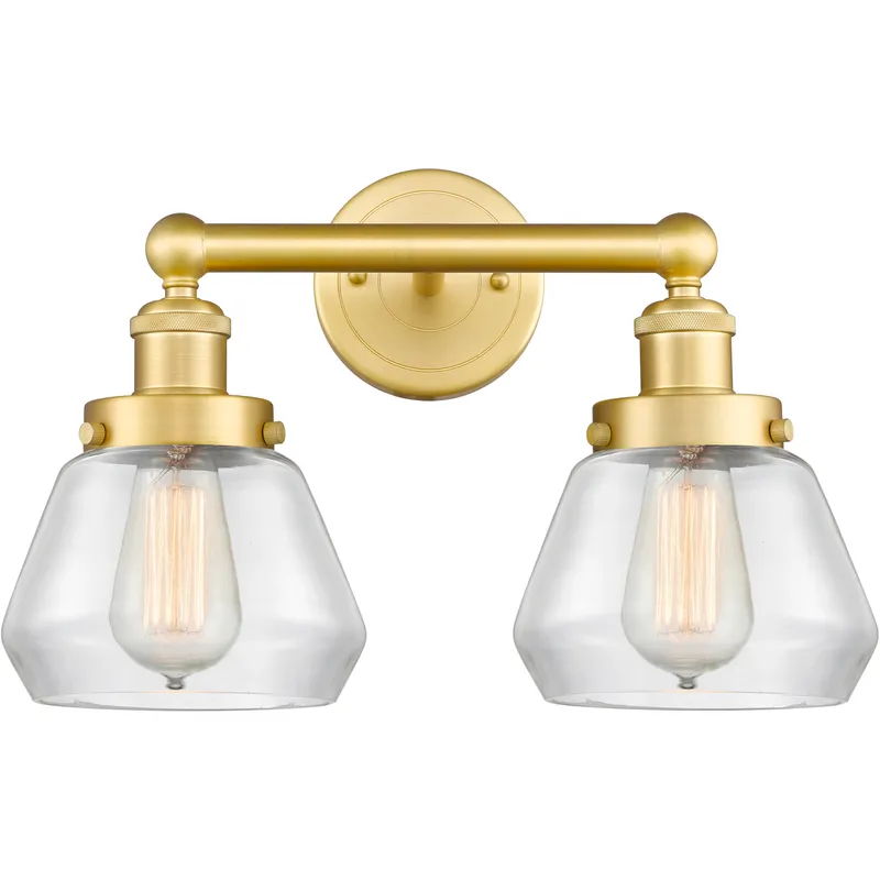 Fulton 2 Light 15.5 inch Satin Gold Bath Vanity Light Wall Light in Clear