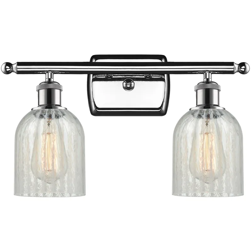 Ballston Caledonia LED 16 inch Polished Chrome Bath Vanity Light Wall Light in Mouchette Glass, Ballston