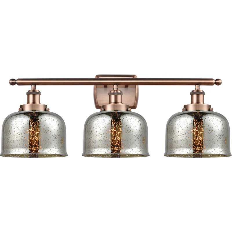 Ballston Bell LED 26 inch Antique Copper Bath Vanity Light Wall Light in Silver Plated Mercury Glass