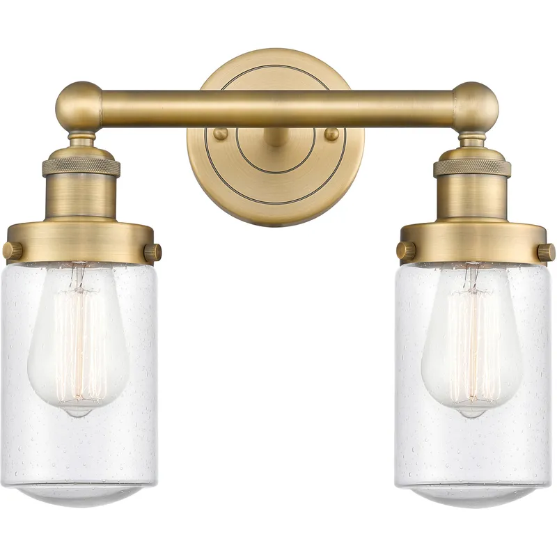 Dover 2 Light 15.5 inch Brushed Brass Bath Vanity Light Wall Light in Seedy