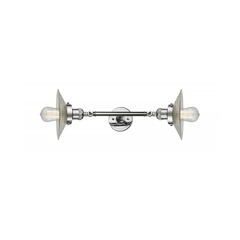Franklin Restoration Halophane LED 9 inch Polished Chrome Bath Vanity Light Wall Light in Clear Halophane Glass, Franklin Restoration