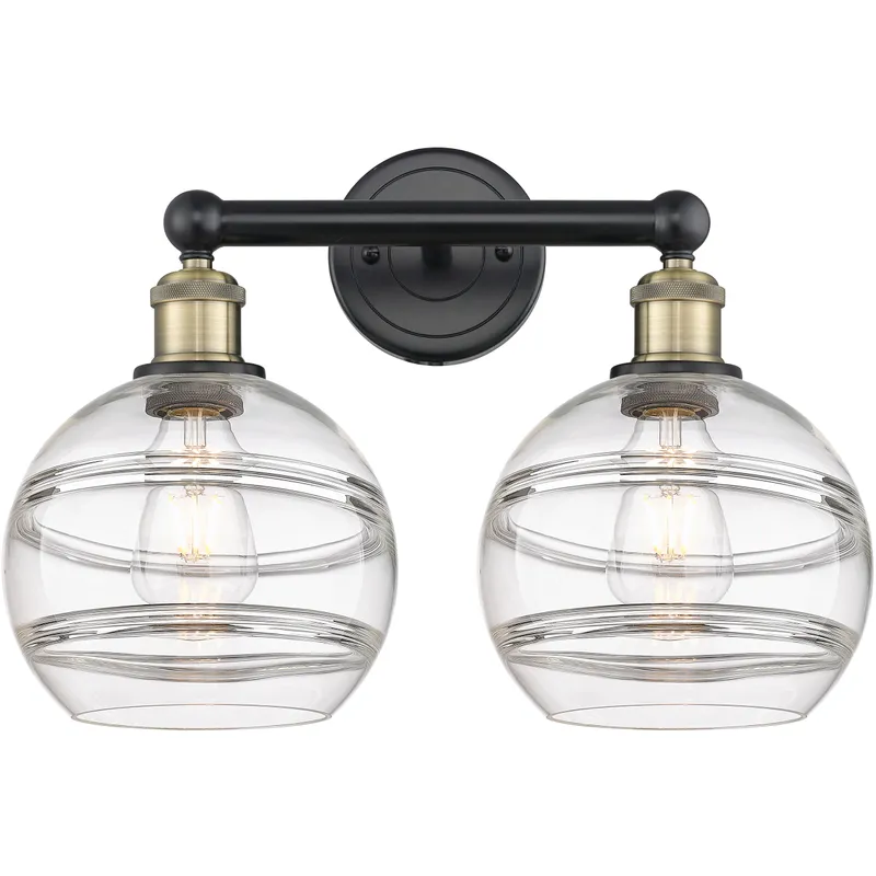 Edison Rochester 2 Light 17 inch Black Antique Brass Bath Vanity Light Wall Light