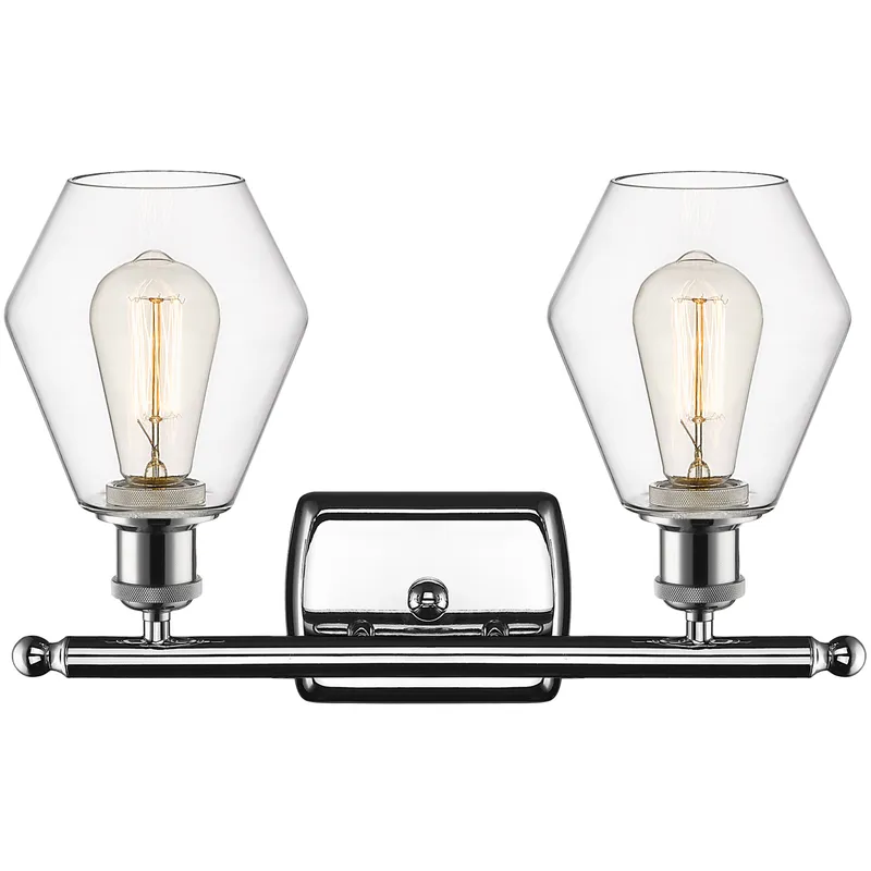 Ballston Cindyrella 2 Light 16 inch Polished Chrome Bath Vanity Light Wall Light in Incandescent, Clear Glass