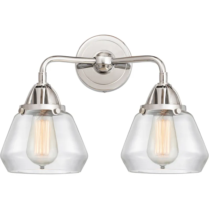 Nouveau 2 Fulton LED 14.75 inch Polished Chrome Bath Vanity Light Wall Light in Clear Glass