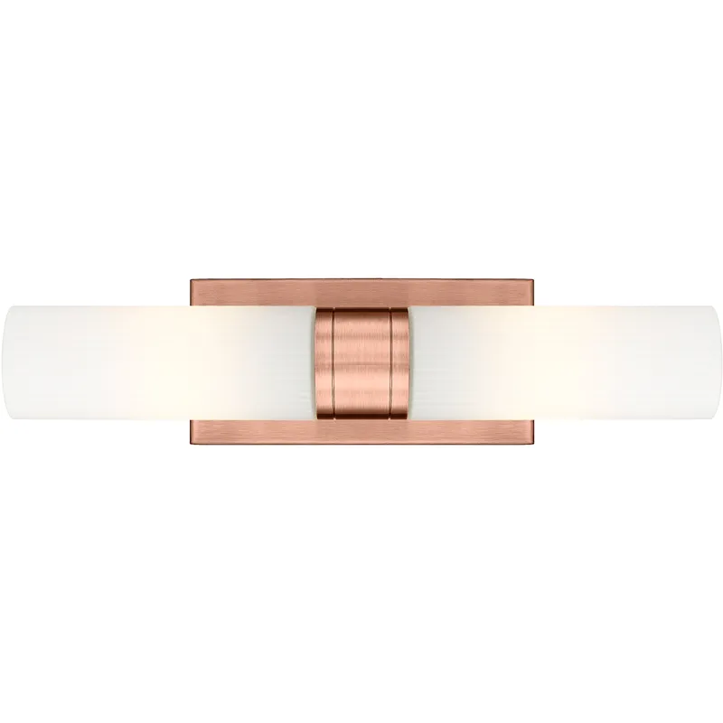 Ballston Urban 2 Light 18 inch Antique Copper Bath Vanity Light Wall Light in Striped White Glass