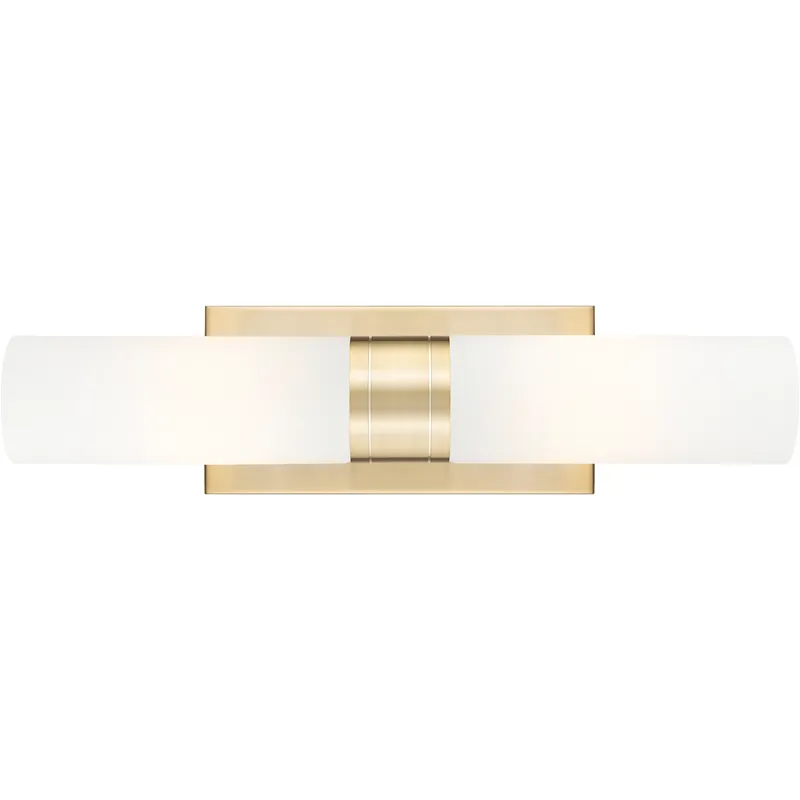 Boreas 2 Light 18 inch Champagne Bronze Linear Bath Vanity Light Wall Light in Matte White Glass