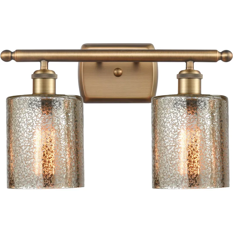 Ballston Cobbleskill LED 16 inch Brushed Brass Bath Vanity Light Wall Light in Mercury Glass, Ballston