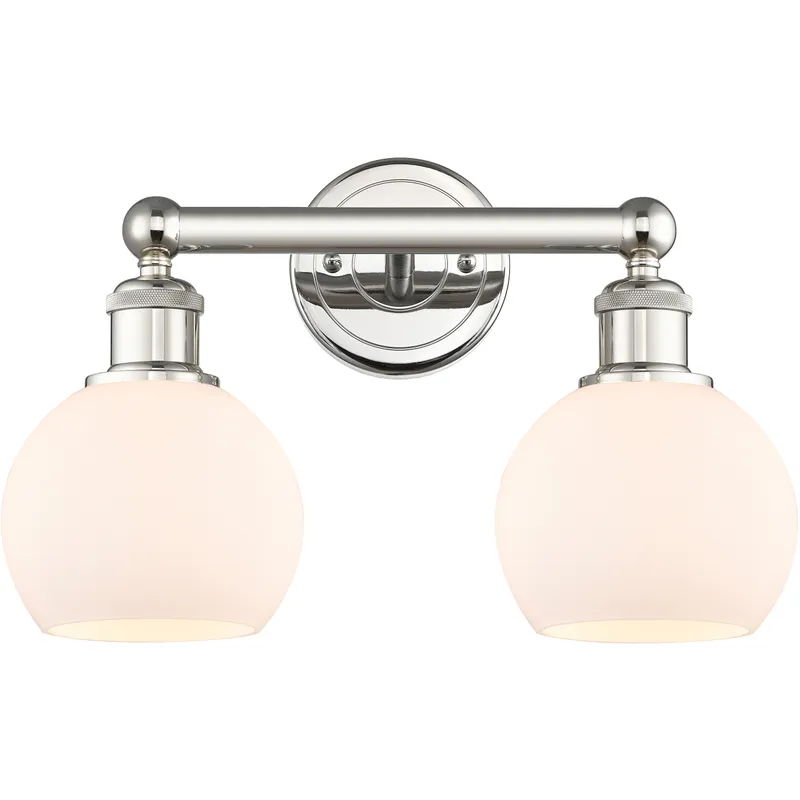 Athens 2 Light 15 inch Polished Nickel Bath Vanity Light Wall Light in Matte White