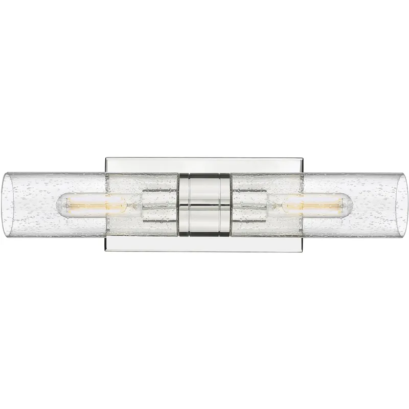 Ballston Urban 2 Light 18 inch Polished Nickel Bath Vanity Light Wall Light in Seedy Glass