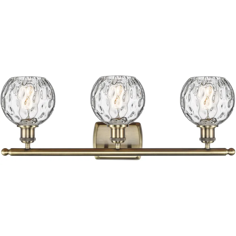 Ballston Athens Water Glass 3 Light 26 inch Antique Brass Bath Vanity Light Wall Light