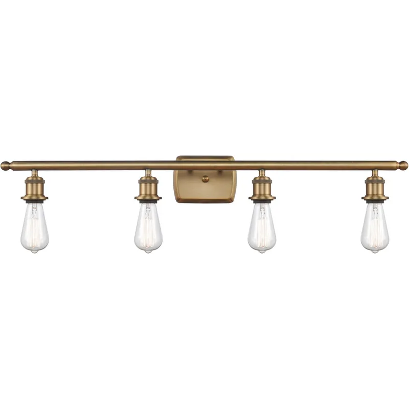 Ballston Bare Bulb 4 Light 36 inch Brushed Brass Bath Vanity Light Wall Light, Ballston