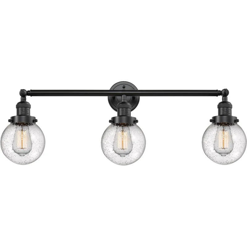 Franklin Restoration Beacon LED 30 inch Oil Rubbed Bronze Bath Vanity Light Wall Light in Seedy Glass, Franklin Restoration