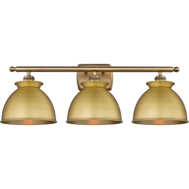 Adirondack 3 Light 28 inch Brushed Brass Bath Vanity Light Wall Light