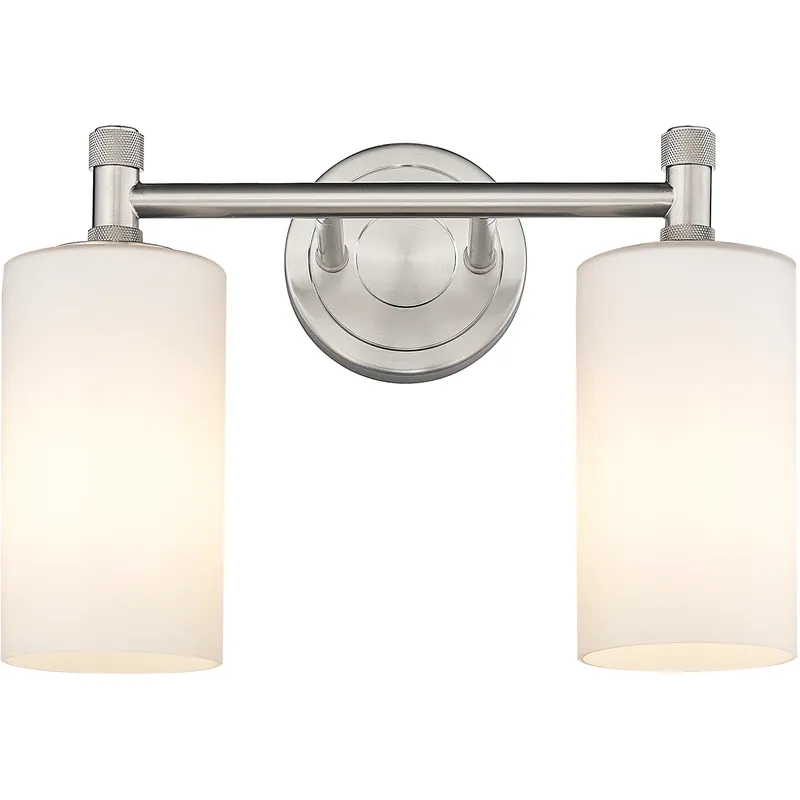 Downtown Urban Crown Point 2 Light 13.88 inch Satin Nickel Bath Vanity Light Wall Light in Matte White