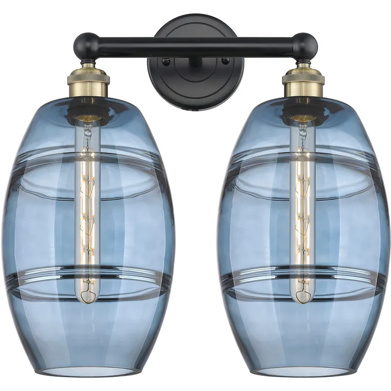 Edison Vaz 2 Light 17 inch Black Antique Brass Bath Vanity Light Wall Light