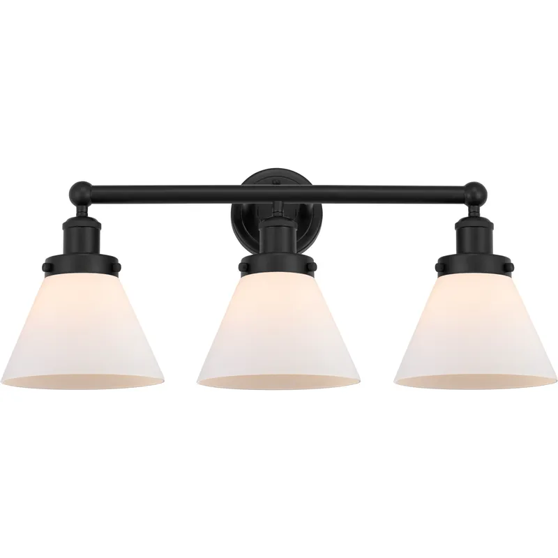 Cone 3 Light 25.75 inch Matte Black Bath Vanity Light Wall Light