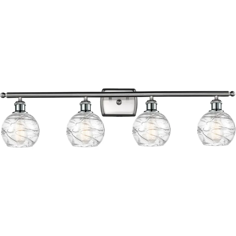 Ballston Small Deco Swirl LED 36 inch Brushed Satin Nickel Bath Vanity Light Wall Light, Ballston