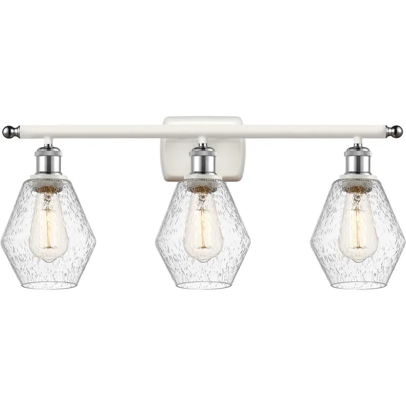 Ballston Cindyrella LED 26 inch White and Polished Chrome Bath Vanity Light Wall Light in Seedy Glass