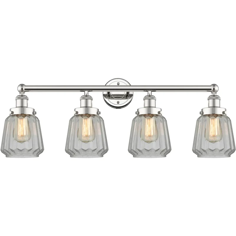 Chatham 4 Light 33.5 inch Polished Nickel Bath Vanity Light Wall Light in Clear