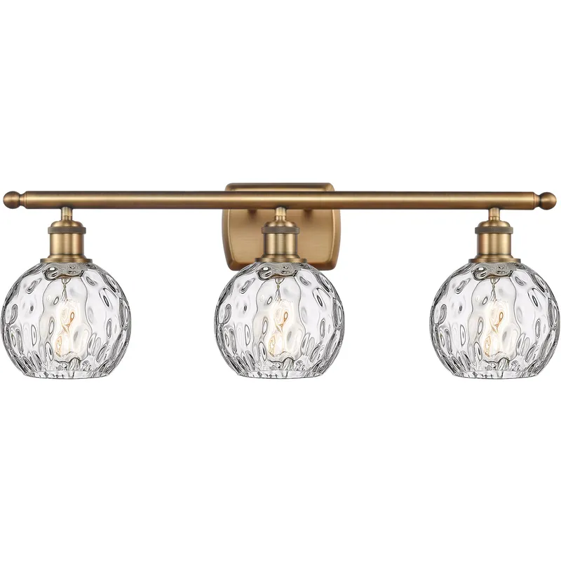 Ballston Athens Water Glass 3 Light 26 inch Brushed Brass Bath Vanity Light Wall Light