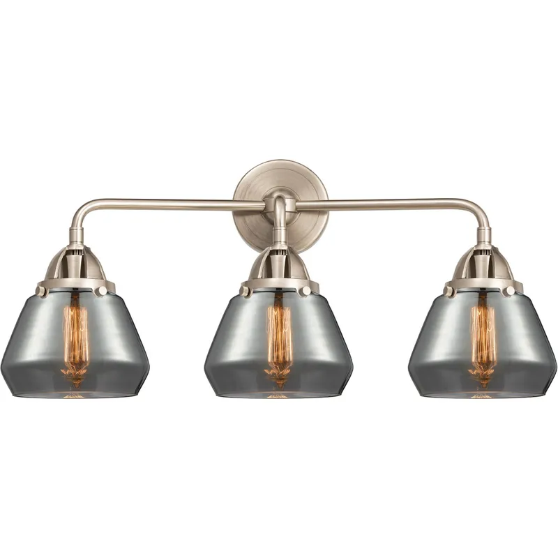 Nouveau 2 Fulton LED 24.75 inch Brushed Brass Bath Vanity Light Wall Light in Plated Smoke Glass