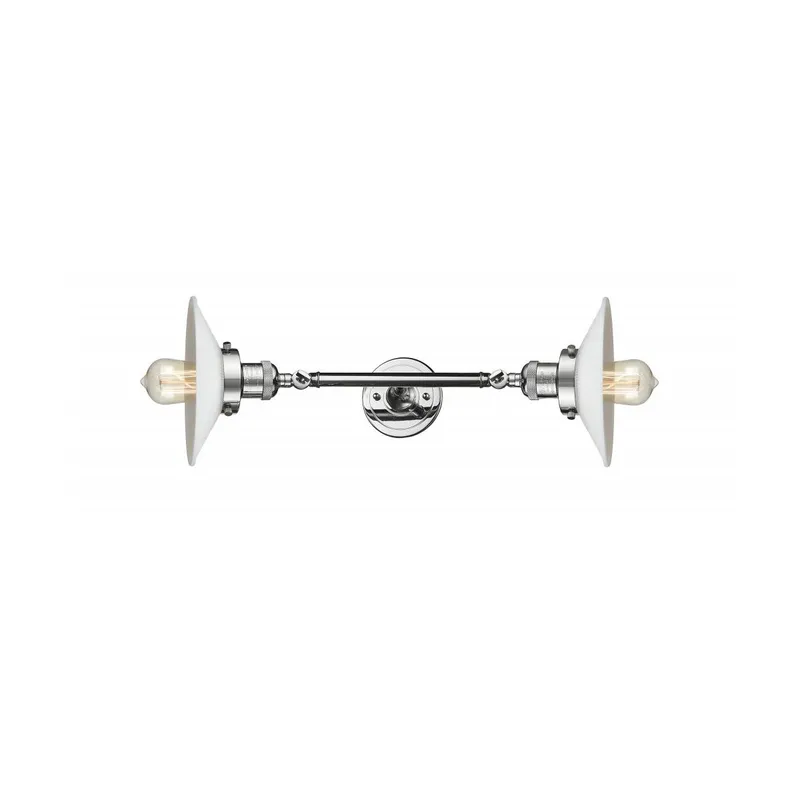Franklin Restoration Halophane LED 9 inch Polished Chrome Bath Vanity Light Wall Light in Matte White Halophane Glass, Franklin Restoration