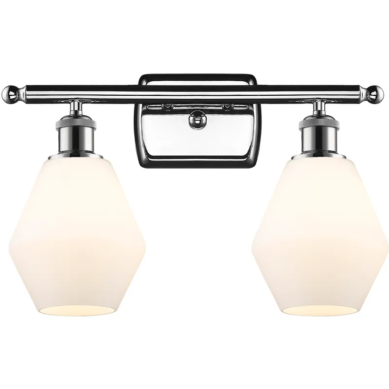 Ballston Cindyrella 2 Light 16 inch Polished Chrome Bath Vanity Light Wall Light in Incandescent, Matte White Glass