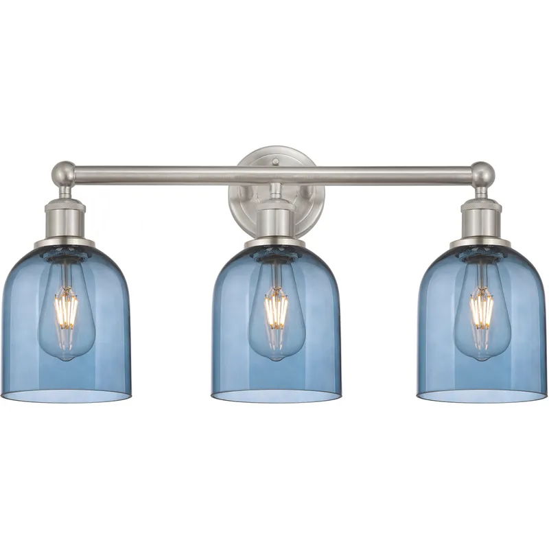 Edison Bella 3 Light 23.5 inch Brushed Satin Nickel Bath Vanity Light Wall Light