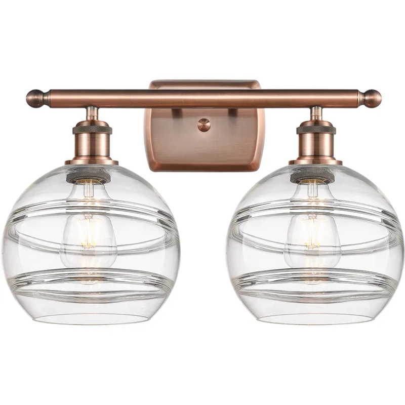 Ballston Rochester 2 Light 18 inch Antique Copper Bath Vanity Light Wall Light