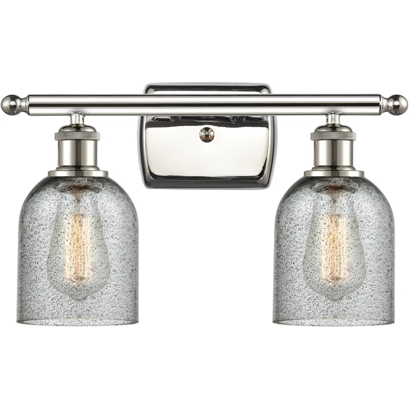 Ballston Caledonia LED 16 inch Polished Nickel Bath Vanity Light Wall Light in Charcoal Glass, Ballston