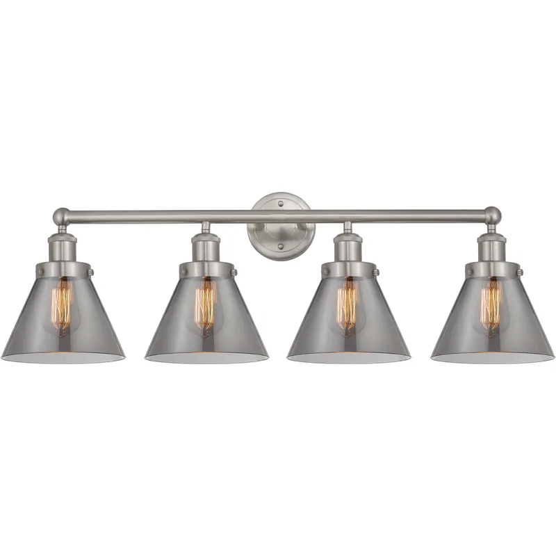 Cone 4 Light 34.75 inch Brushed Satin Nickel Bath Vanity Light Wall Light