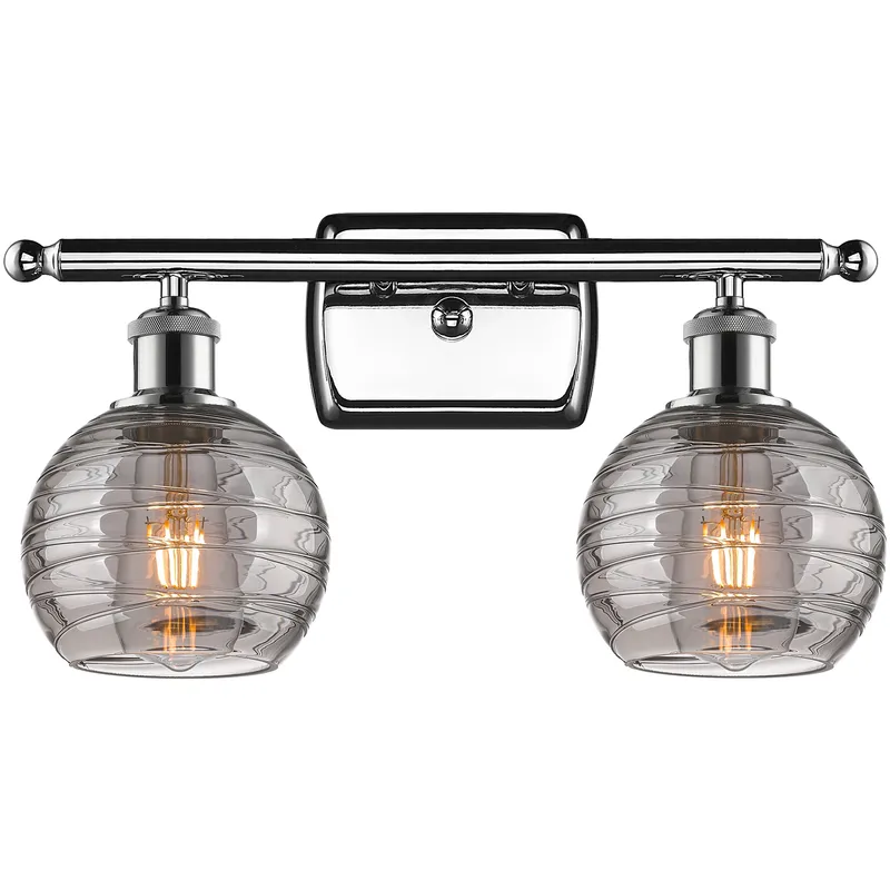 Ballston Athens Deco Swirl 2 Light 15.88 inch Polished Chrome Bath Vanity Light Wall Light