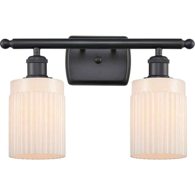 Ballston Hadley LED 16 inch Matte Black Bath Vanity Light Wall Light in Matte White Glass, Ballston